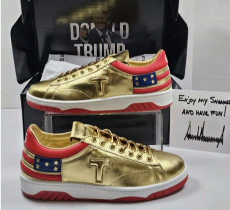 The Never Surrender Gold Low Top Sneakers